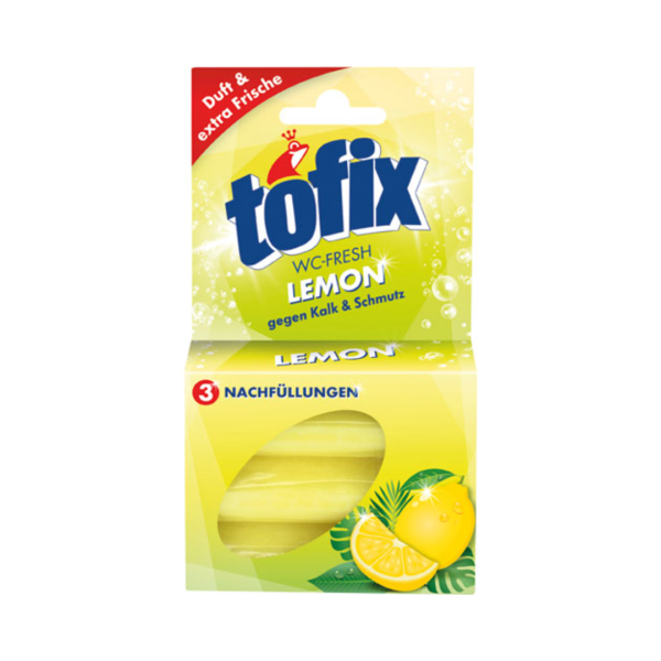 Tofix WC-Fresh Lemon, WC-Stein 3 NACHFÜLLUNGEN, 120g